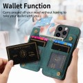 For iPhone 15 Pro Retro Leather Zipper Wallet Back Phone Case(Green)