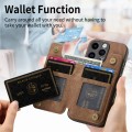 For iPhone 15 Pro Max Retro Leather Zipper Wallet Back Phone Case(Brown)