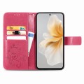 For vivo S18E Four-leaf Clasp Embossed Leather Phone Case(Magenta)