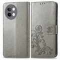 For vivo S18E Four-leaf Clasp Embossed Leather Phone Case(Gray)