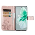 For vivo S18 Four-leaf Clasp Embossed Leather Phone Case(Rose Gold)