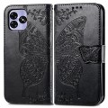 For UMIDIGI G5 Butterfly Love Flower Embossed Leather Phone Case(Black)