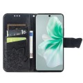 For vivo S18 Butterfly Love Flower Embossed Leather Phone Case(Black)