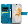 For vivo S18e Butterfly Love Flower Embossed Leather Phone Case(Blue)