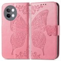 For vivo S18e Butterfly Love Flower Embossed Leather Phone Case(Pink)