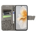 For vivo S18e Butterfly Love Flower Embossed Leather Phone Case(Gray)