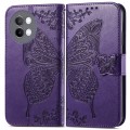 For vivo S18e Butterfly Love Flower Embossed Leather Phone Case(Dark Purple)