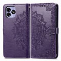 For UMIDIGI G5 Mandala Flower Embossed Leather Phone Case(Purple)