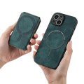 For iPhone 15 Pro Max Retro Splitable Magnetic Stand Card Bag Leather Phone Case(Green)