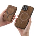 For iPhone 15 Plus Retro Splitable Magnetic Stand Card Bag Leather Phone Case(Brown)