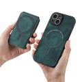 For iPhone 14 Plus Retro Splitable Magnetic Stand Card Bag Leather Phone Case(Green)