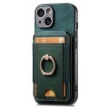 For iPhone 12 Pro Max Retro Splitable Magnetic Stand Card Bag Leather Phone Case(Green)