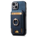 For iPhone 11 Pro Retro Splitable Magnetic Stand Card Bag Leather Phone Case(Blue)