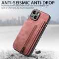 For iPhone 7 / 8/ SE 2022 Retro Leather Zipper Wallet Back Phone Case(Pink)