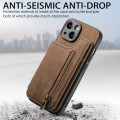 For iPhone 7 / 8/ SE 2022 Retro Leather Zipper Wallet Back Phone Case(Brown)