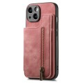 For iPhone 6 Plus / 6s Plus Retro Leather Zipper Wallet Back Phone Case(Pink)