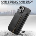 For iPhone 6 Plus / 6s Plus Retro Leather Zipper Wallet Back Phone Case(Black)
