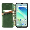 For UMIDIGI G5 Cubic Grid Pressed Magnetic Leather Phone Case(Green)