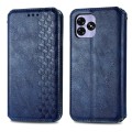 For UMIDIGI G5 Cubic Grid Pressed Magnetic Leather Phone Case(Bule)