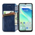 For UMIDIGI G5 Cubic Grid Pressed Magnetic Leather Phone Case(Bule)