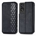 For TCL 40 Nxtpaper 5G Cubic Grid Pressed Magnetic Leather Phone Case(Black)