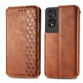 For TCL 40 Nxtpaper 5G Cubic Grid Pressed Magnetic Leather Phone Case(Brown)