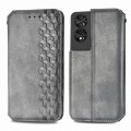 For TCL 40 Nxtpaper 5G Cubic Grid Pressed Magnetic Leather Phone Case(Grey)