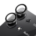 For Xiaomi Redmi Note 13 4G NORTHJO Camera LensCD Vein Metal Ring Tempered Glass Film(Black)