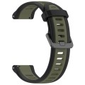 For Garmin Forerunner 265 22mm Two Color Textured Silicone Watch Band(Green+Black)