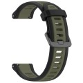 For Amazfit GTR 4 22mm Two-Color Textured Silicone Watch Band(Green+Black)