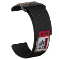 20mm Two Color Nylon Canvas Hook And Loop Fastener Watch Band(Black+Camouflage)