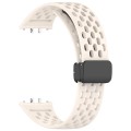 For Samsung Galaxy Fit 3 Hole Style Magnetic Folding Buckle Silicone Watch Band(Starlight)