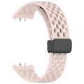 For Samsung Galaxy Fit 3 Hole Style Magnetic Folding Buckle Silicone Watch Band(Pink)