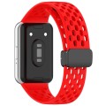 For Samsung Galaxy Fit 3 Hole Style Magnetic Folding Buckle Silicone Watch Band(Red)