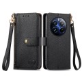 For Realme 12 Pro Love Zipper Lanyard Leather Phone Case(Black)