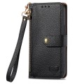 For Realme 12 Love Zipper Lanyard Leather Phone Case(Black)