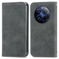 For Realme 12 Pro Retro Skin Feel Magnetic Leather Phone Case(Gray)