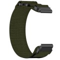 For Garmin Instinct Crossover 22mm Nylon Hook And Loop Fastener Watch Band(Army Green)