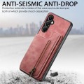For Samsung Galaxy A24 Retro Leather Zipper Wallet Back Phone Case(Pink)