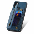 For Samsung Galaxy M53 5G Retro Leather Zipper Wallet Back Phone Case(Blue)