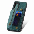 For Samsung Galaxy A82 5G Retro Leather Zipper Wallet Back Phone Case(Green)
