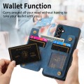 For Samsung Galaxy A25 5G Retro Leather Zipper Wallet Back Phone Case(Blue)