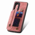For Samsung Galaxy A50/A30s/A50s Retro Leather Zipper Wallet Back Phone Case(Pink)