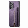 For Samsung Galaxy A50/A30s/A50s Retro Leather Zipper Wallet Back Phone Case(Purple)