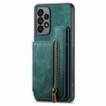 For Samsung Galaxy S20+ Retro Leather Zipper Wallet Back Phone Case(Green)