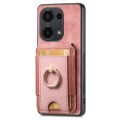 For Xiaomi Redmi Note 13 4G Retro Splitable Magnetic Stand Card Bag Leather Phone Case(Pink)