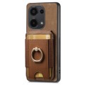 For Xiaomi Redmi Note 13 4G Retro Splitable Magnetic Stand Card Bag Leather Phone Case(Brown)