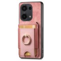 For Xiaomi Redmi Note 13 5G Retro Splitable Magnetic Stand Card Bag Leather Phone Case(Pink)