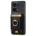 For Xiaomi Redmi 13C Retro Splitable Magnetic Stand Card Bag Leather Phone Case(Black)