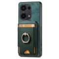 For Xiaomi Redmi Note 13 Pro+ Retro Splitable Magnetic Stand Card Bag Leather Phone Case(Green)